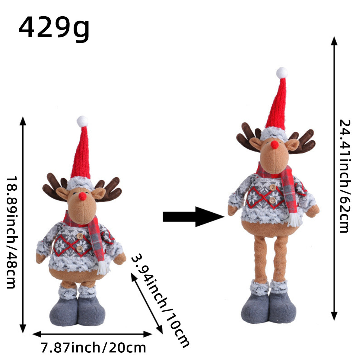 Festive Christmas Retractable Standing Doll