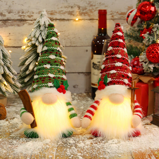 Christmas Glowing Faceless Gnome: Rudolph Doll Figurine