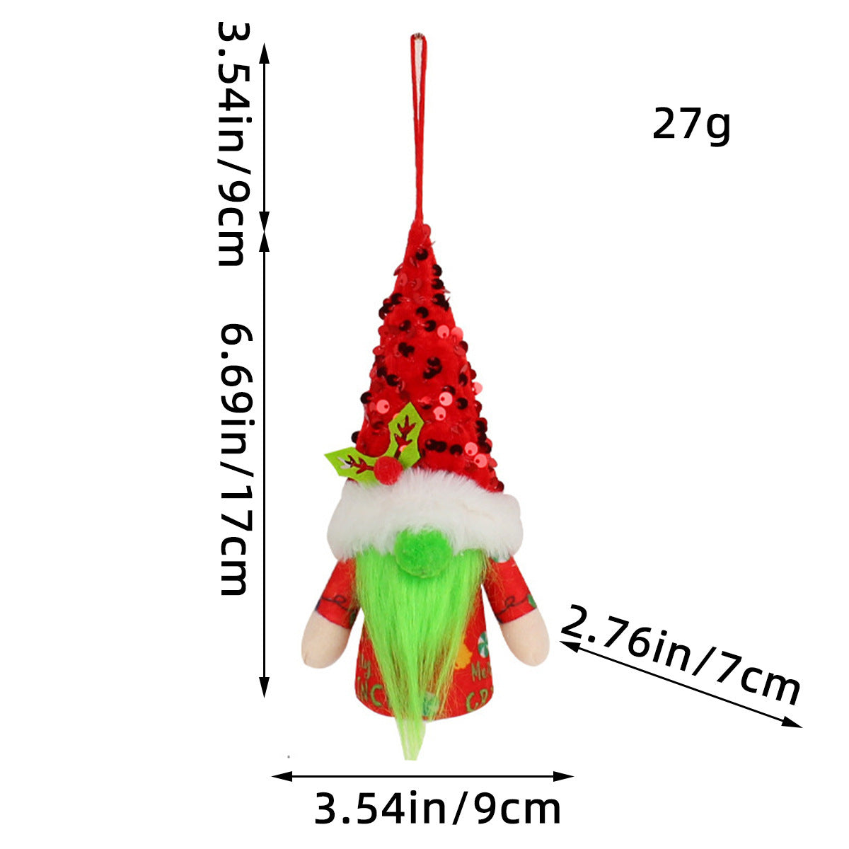 Christmas Glowing Faceless Gnome: Rudolph Doll Figurine