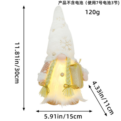 Christmas Glowing Faceless Gnome: Rudolph Doll Figurine