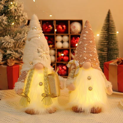 Christmas Glowing Faceless Gnome: Rudolph Doll Figurine