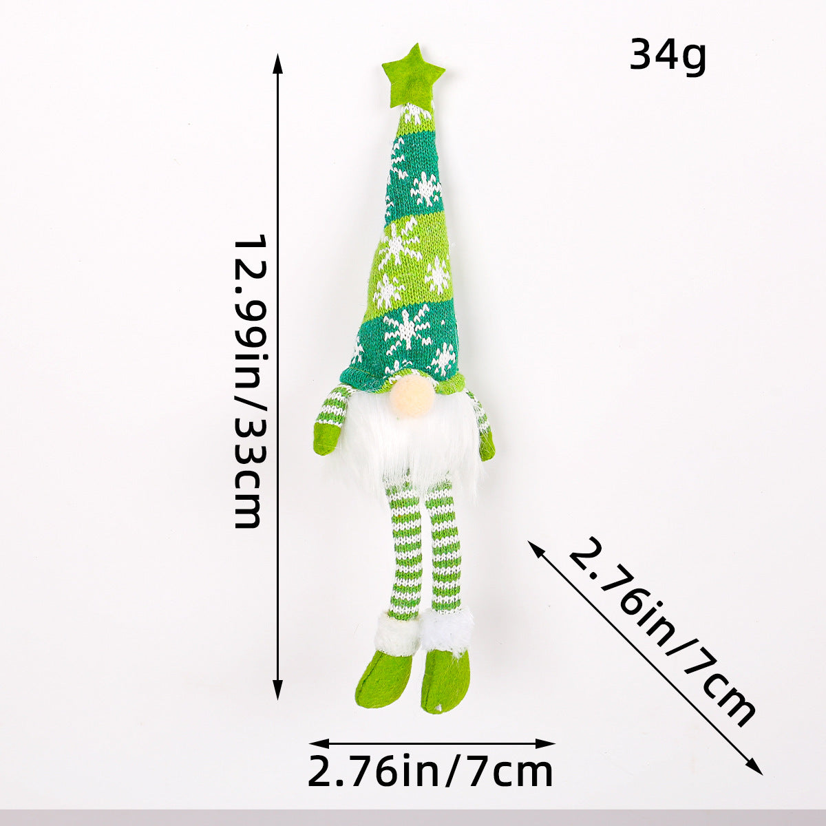 Christmas Glowing Faceless Gnome: Rudolph Doll Figurine