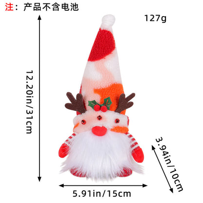 Christmas Glowing Faceless Gnome: Rudolph Doll Figurine