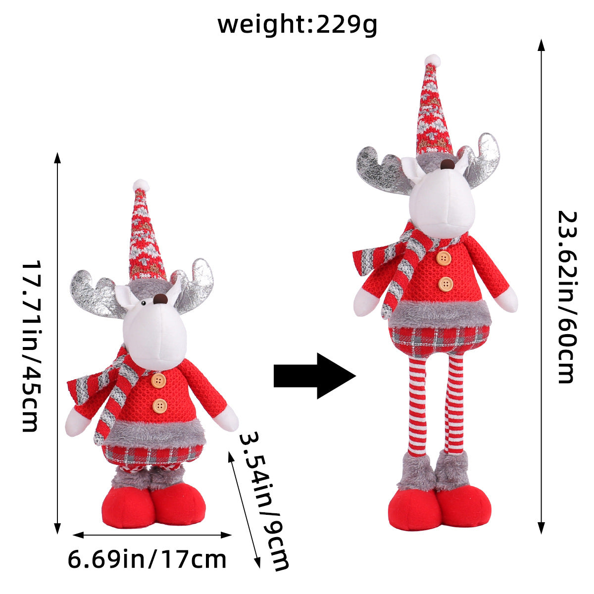 Festive Christmas Retractable Standing Doll