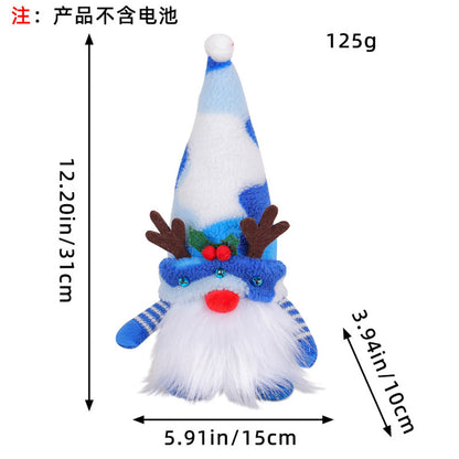 Christmas Glowing Faceless Gnome: Rudolph Doll Figurine