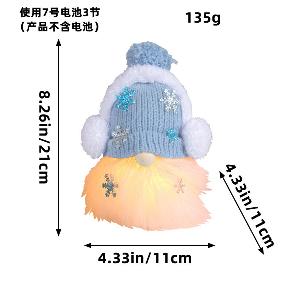 Christmas Glowing Faceless Gnome: Rudolph Doll Figurine