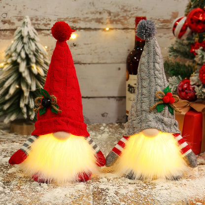 Christmas Glowing Faceless Gnome: Rudolph Doll Figurine