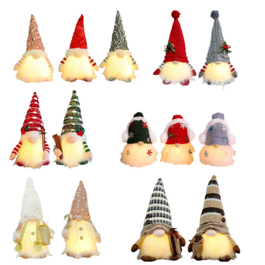 Christmas Glowing Faceless Gnome: Rudolph Doll Figurine