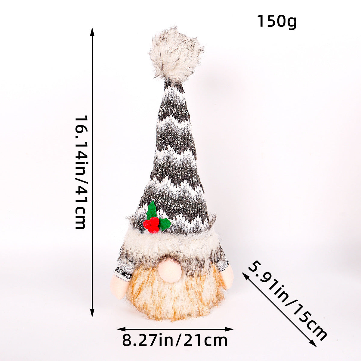 Christmas Glowing Faceless Gnome: Rudolph Doll Figurine