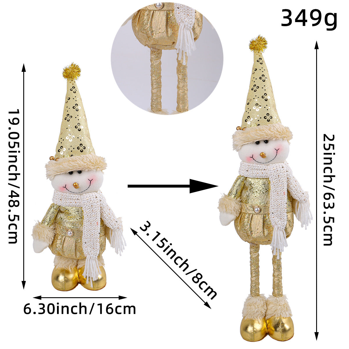 Festive Christmas Retractable Standing Doll