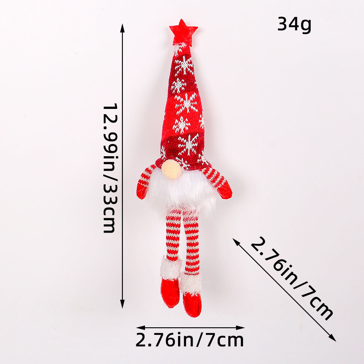 Christmas Glowing Faceless Gnome: Rudolph Doll Figurine
