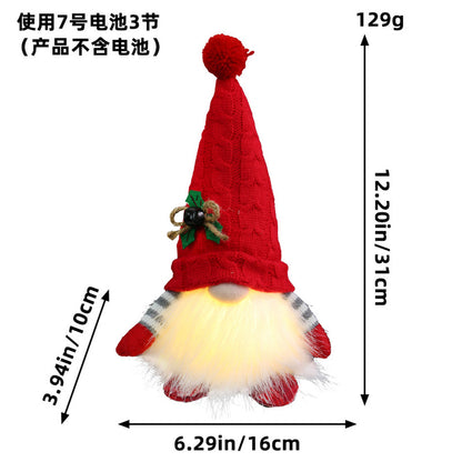 Christmas Glowing Faceless Gnome: Rudolph Doll Figurine