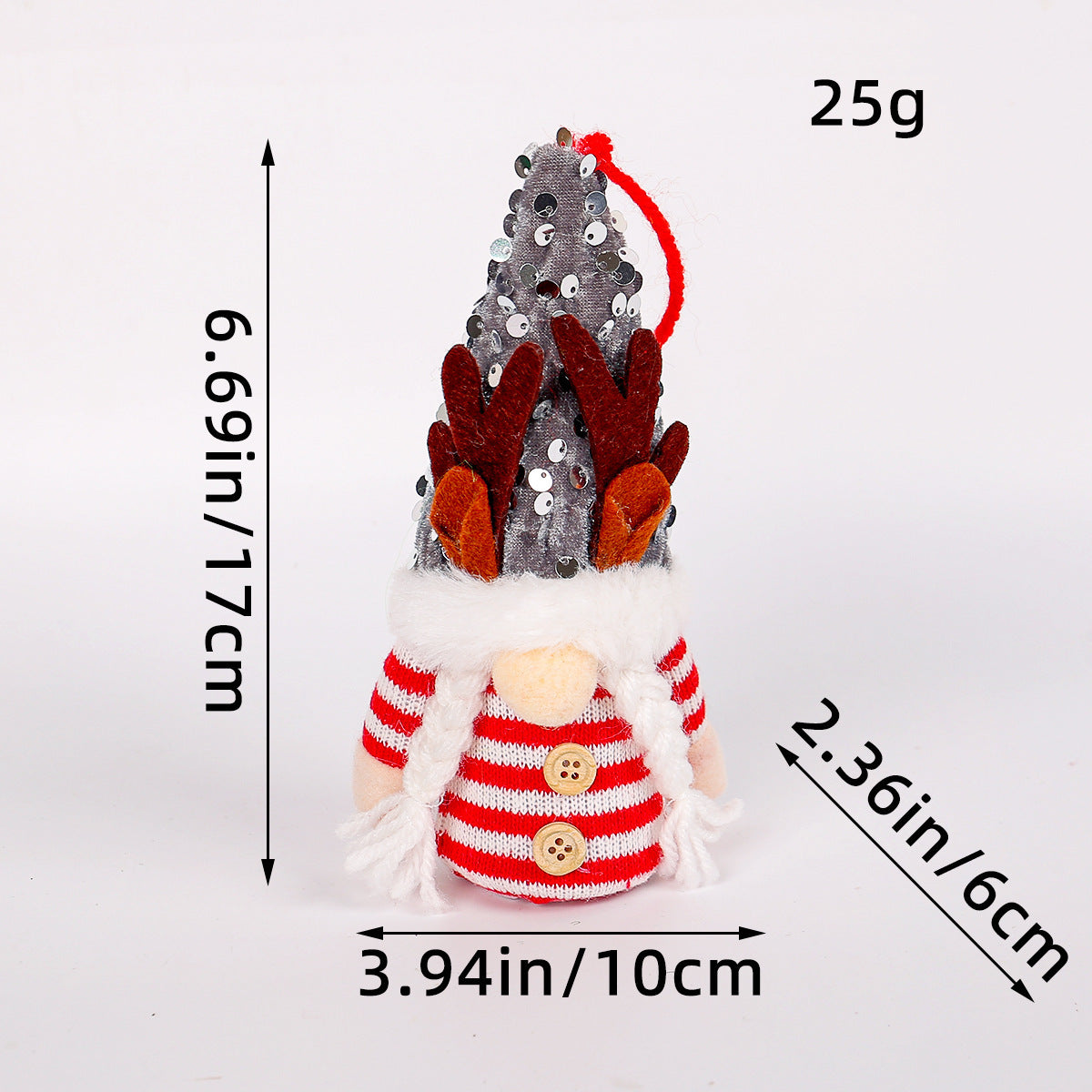 Christmas Glowing Faceless Gnome: Rudolph Doll Figurine