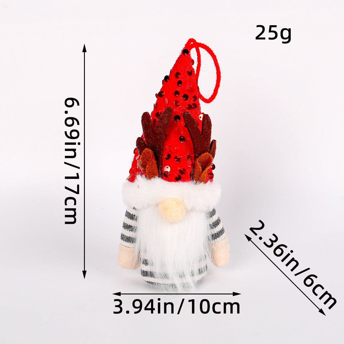 Christmas Glowing Faceless Gnome: Rudolph Doll Figurine