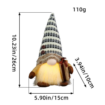 Christmas Glowing Faceless Gnome: Rudolph Doll Figurine