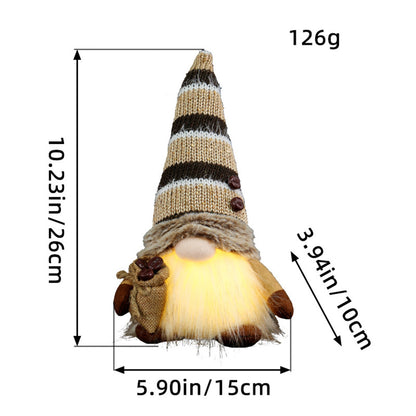 Christmas Glowing Faceless Gnome: Rudolph Doll Figurine