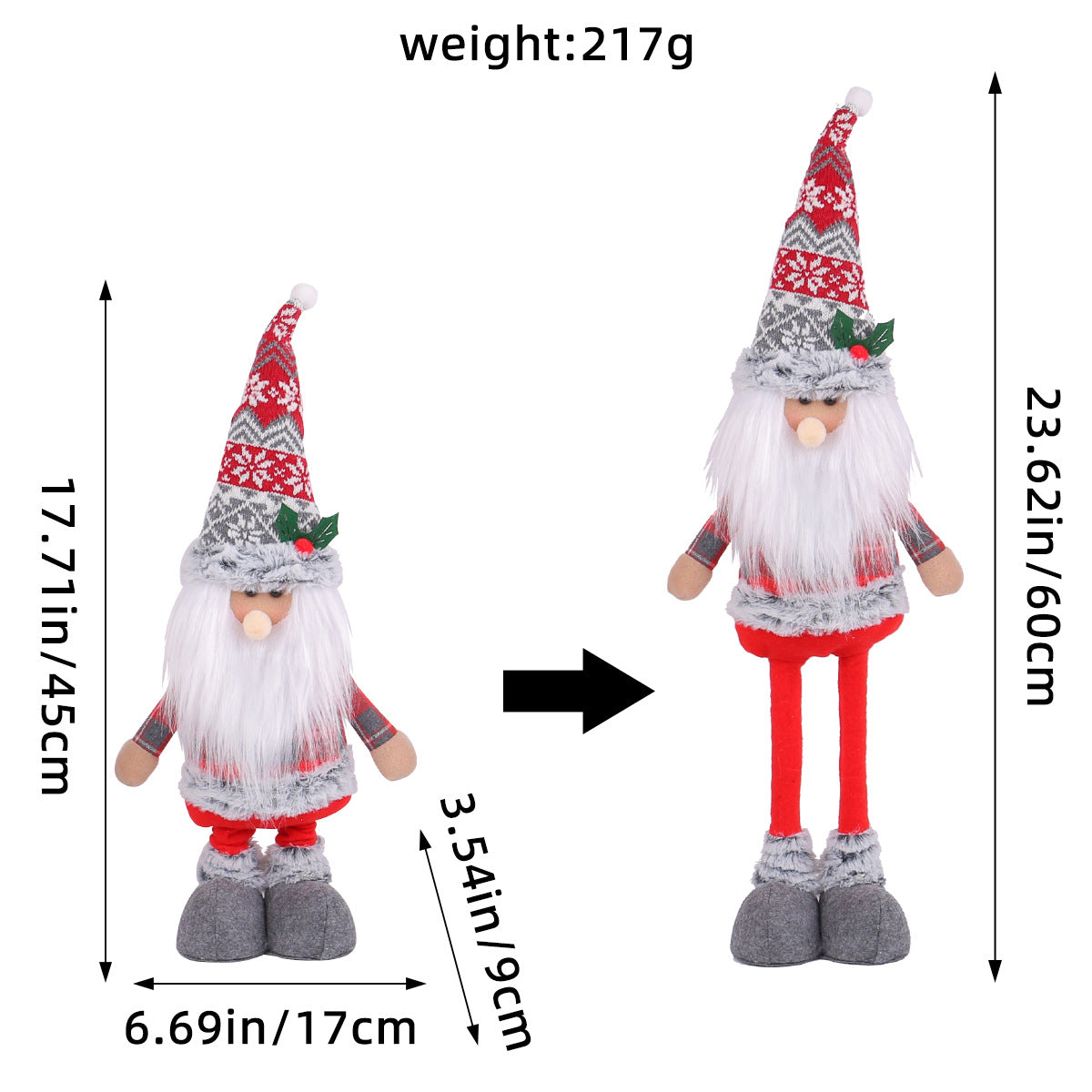 Festive Christmas Retractable Standing Doll
