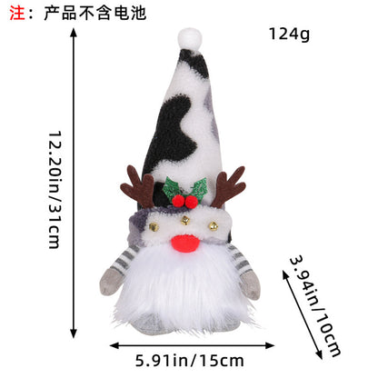 Christmas Glowing Faceless Gnome: Rudolph Doll Figurine