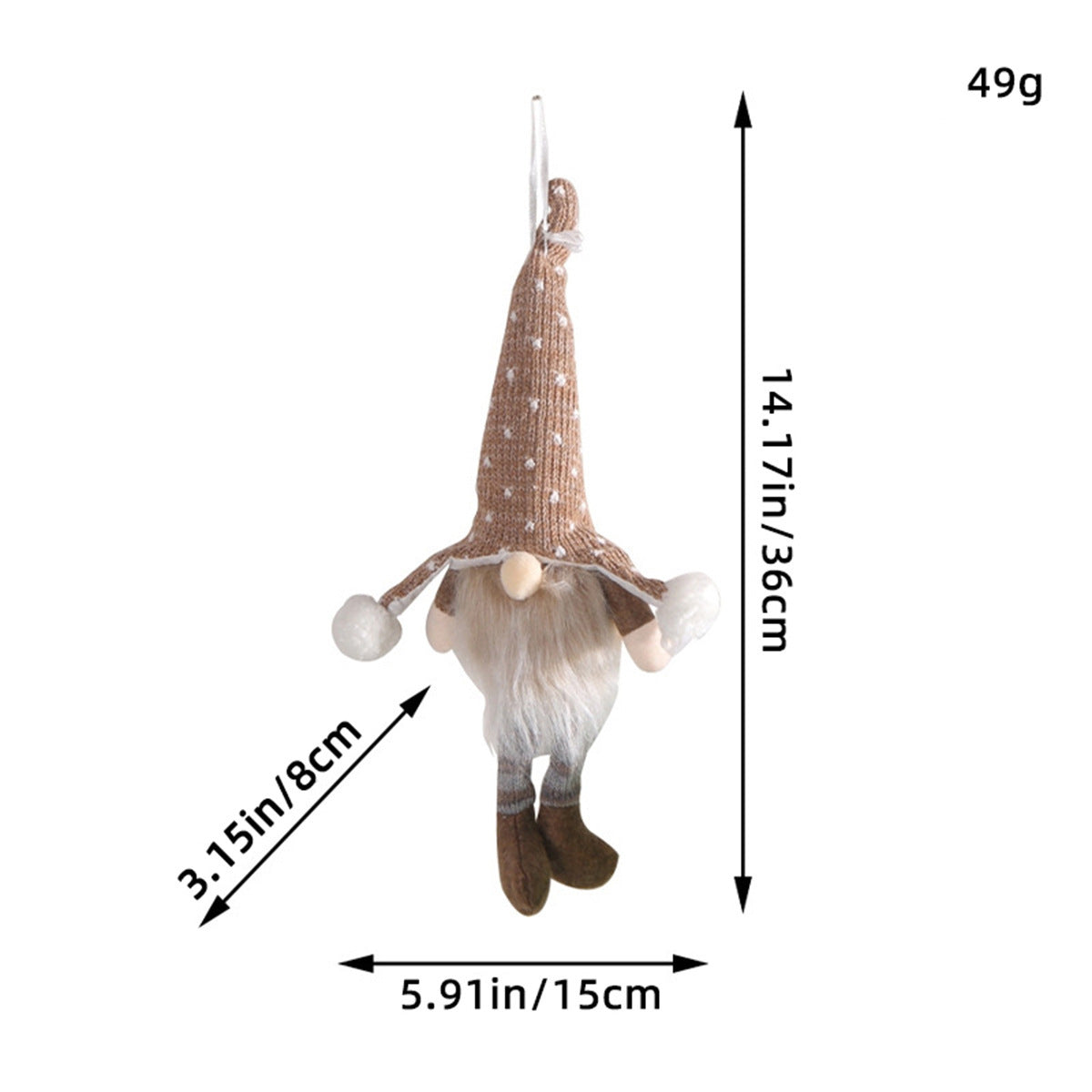 Christmas Glowing Faceless Gnome: Rudolph Doll Figurine